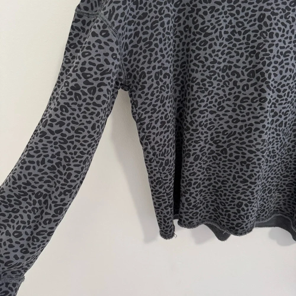 ATM Anthony Thomas Melillo French Terry Leopard Print Sweater